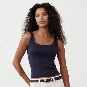 Banana Republic Navy blue scuba knit Tank Top. Size Medium.